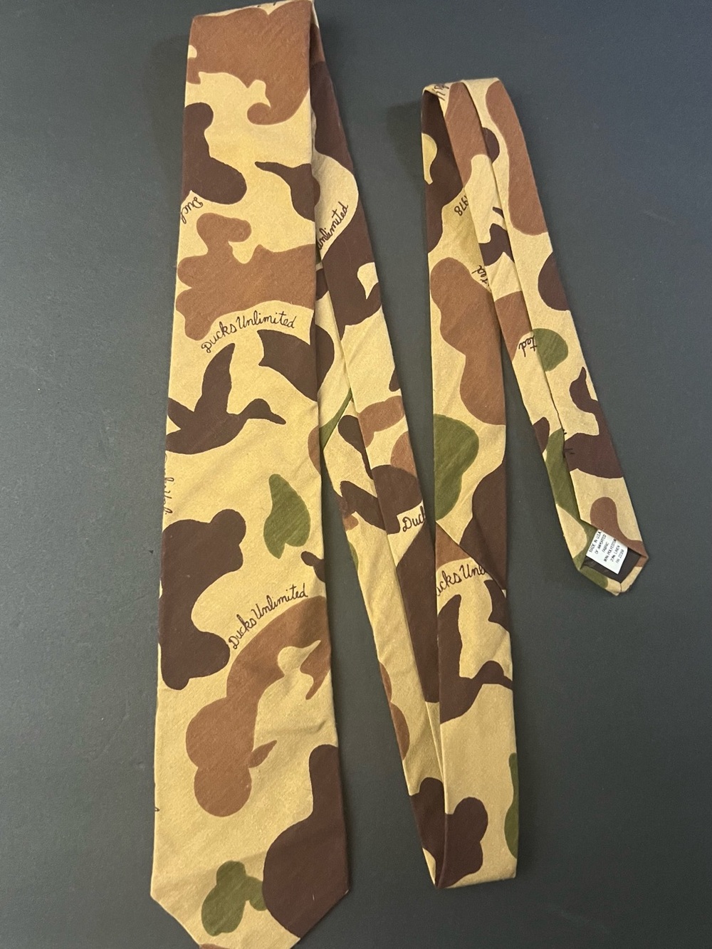 Bob Allen Ducks Unlimited Men’s Camo Print Tie - Brown/Tan/Green